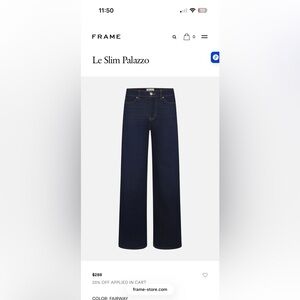 FRAME Le Slim Palazzo High Rise Wide Leg Denim